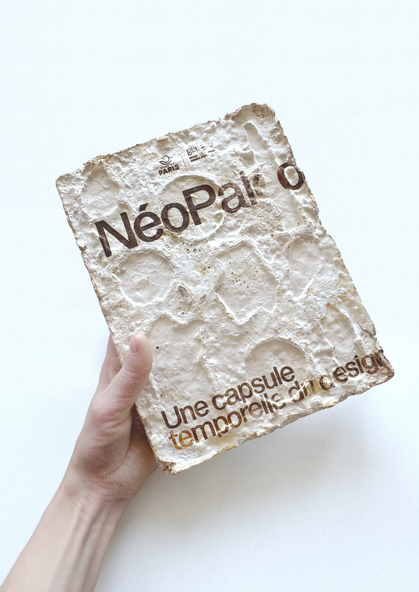Alec Vivier-Reynaud cartel mycélium pour NéoPaléo gravé au MakerLab